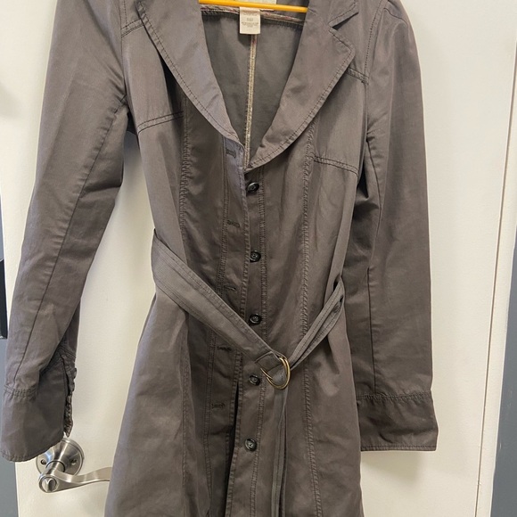 Free People Charcoal Belted w Pockets with pink floral jacket - Picture 3 of 10